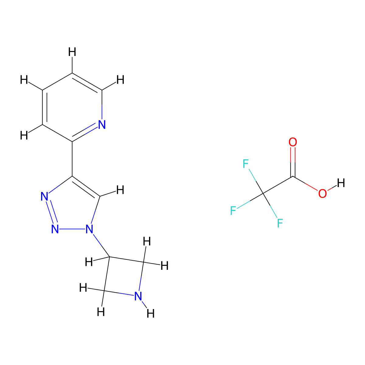 2-[1-(azetidin-3-yl)-1H-1,2,3-triazol-4-yl]pyridine, trifluoroacetic acid molecular structure, CAS 1229516-68-0