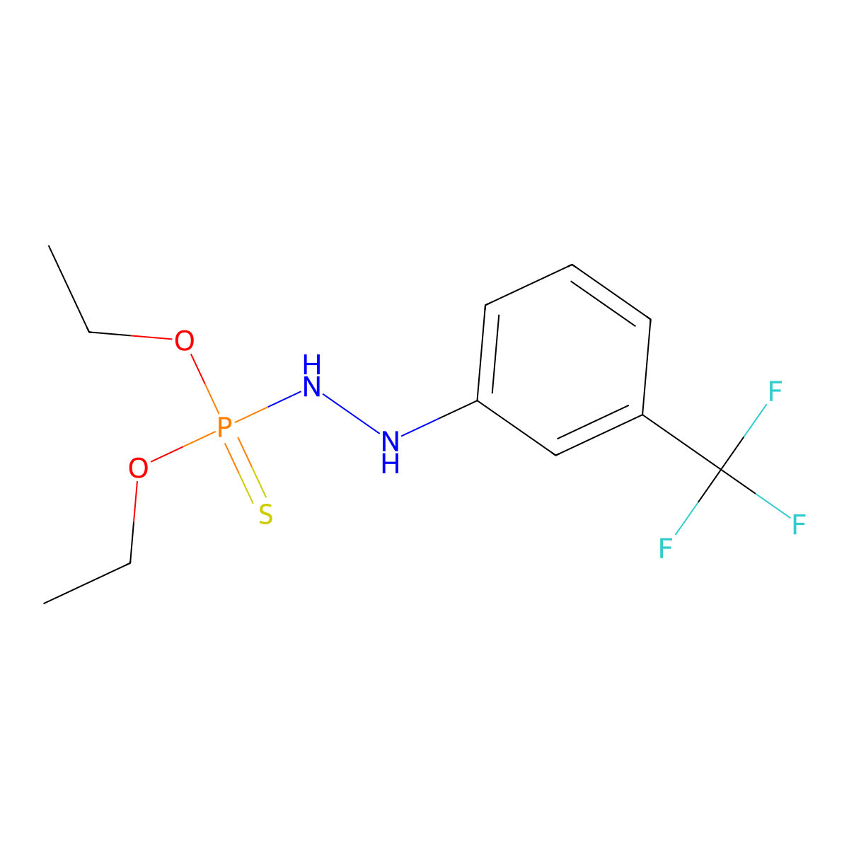 1-Diethoxyphosphinothioyl-2-[3-(trifluoromethyl)phenyl]hydrazine molecular structure, CAS 122954-46-5