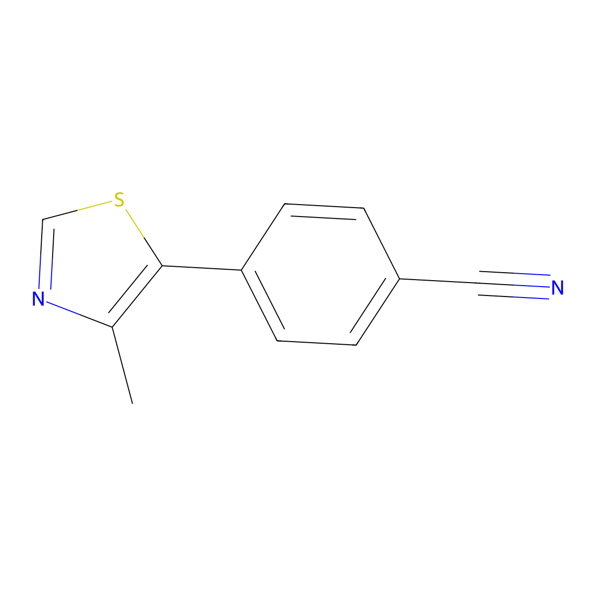 4-(4-Methyl-1,3-thiazol-5-yl)benzonitrile molecular structure, CAS 122957-57-7