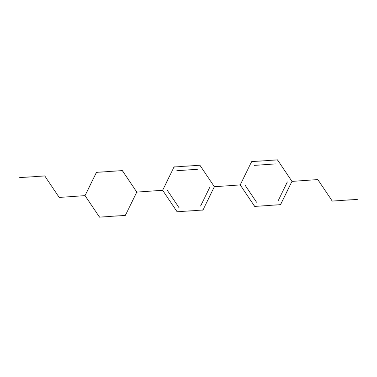 4-Propyl-4'-(trans-4-propylcyclohexyl)-1,1'-biphenyl molecular structure, CAS 122957-72-6