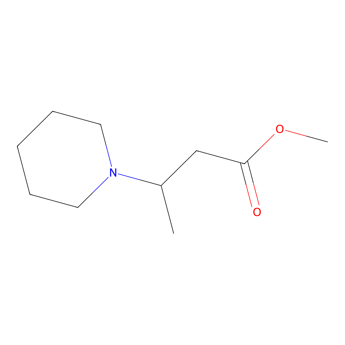 Methyl 3-(Piperidin-1-yl)butanoate molecular structure, CAS 122958-11-6
