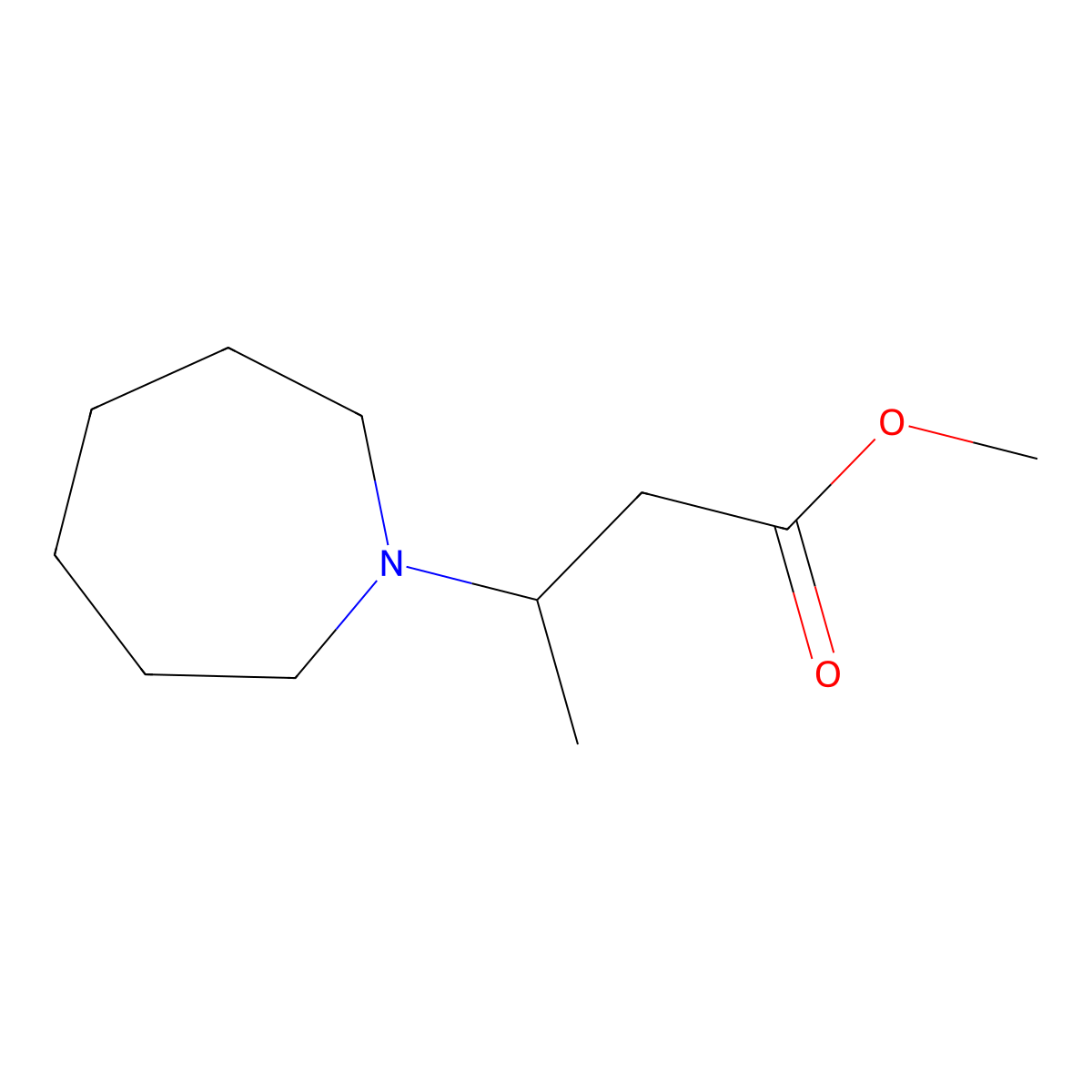 Methyl 3-(Azepan-1-yl)butanoate molecular structure, CAS 122958-13-8