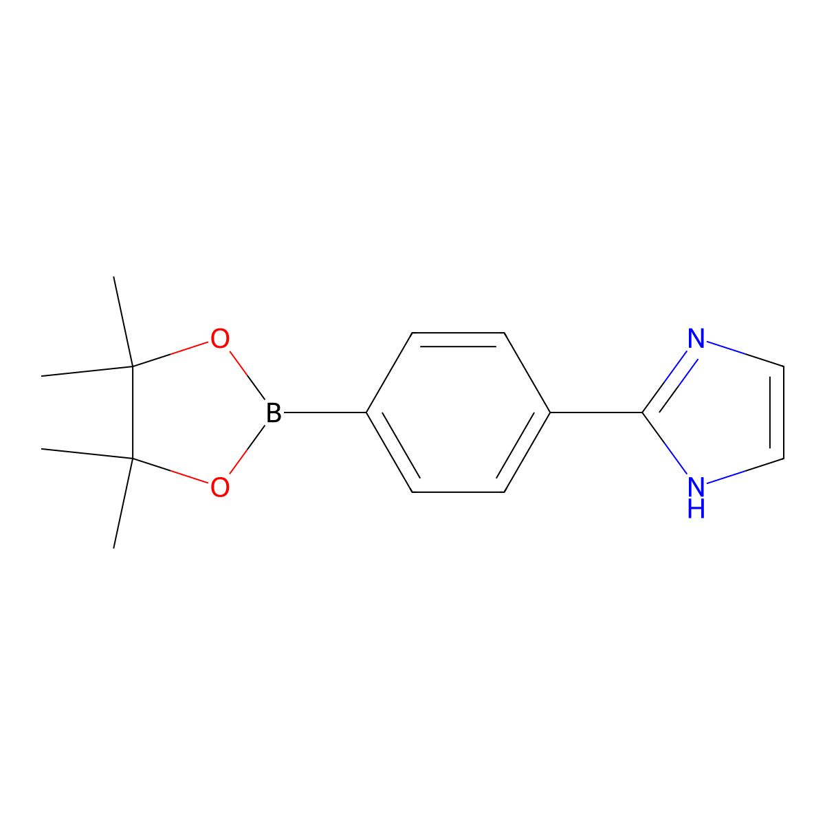 2-(4-(4,4,5,5-Tetramethyl-1,3,2-dioxaborolan-2-yl)phenyl)-1H-imidazole molecular structure, CAS 1229584-17-1