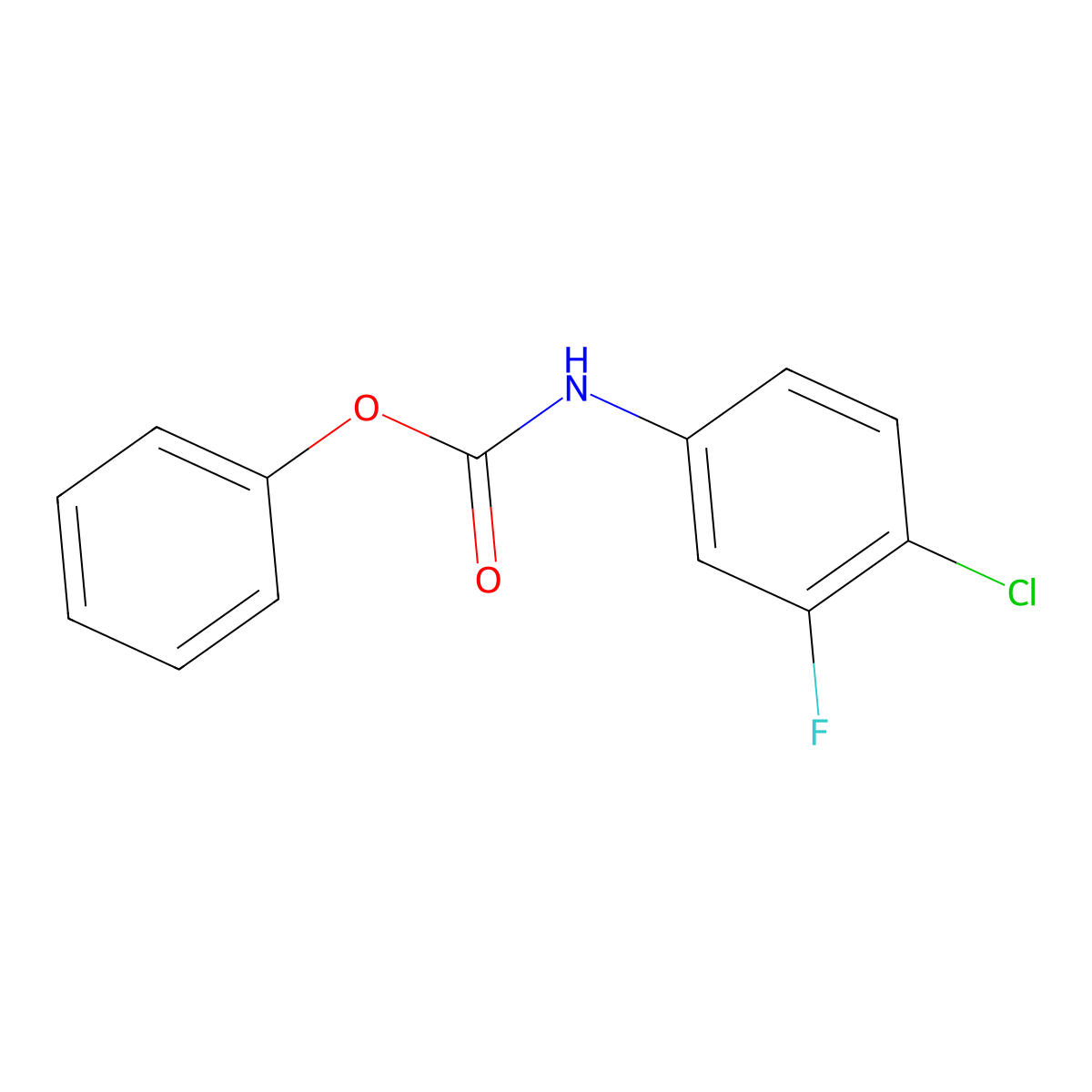 phenyl N-(4-chloro-3-fluorophenyl)carbamate molecular structure, CAS 1229603-46-6