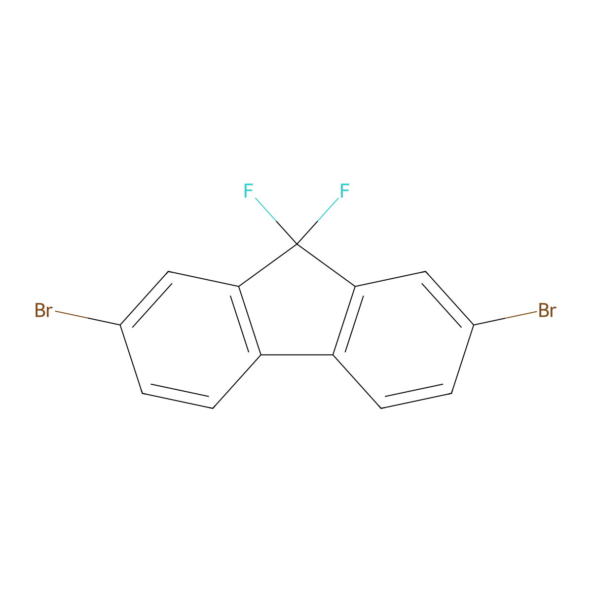 2,7-Dibromo-9,9-difluorofluorene molecular structure, CAS 1229603-71-7
