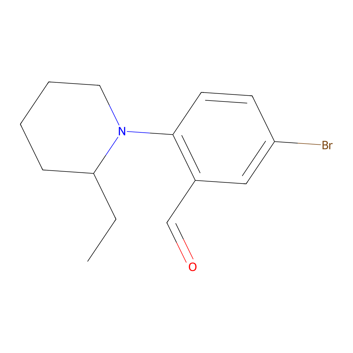 5-Bromo-2-(2-ethylpiperidin-1-YL)benzaldehyde molecular structure, CAS 1229608-66-5