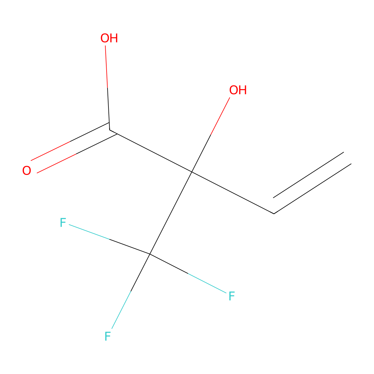 2-Hydroxy-2-(trifluoromethyl)but-3-enoic acid molecular structure, CAS 1229617-60-0