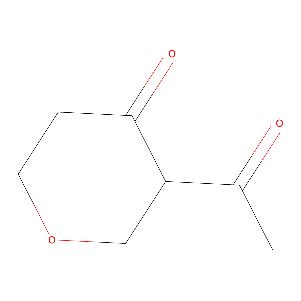 3-Acetyltetrahydro-4H-pyran-4-one molecular structure, CAS 1229618-83-0