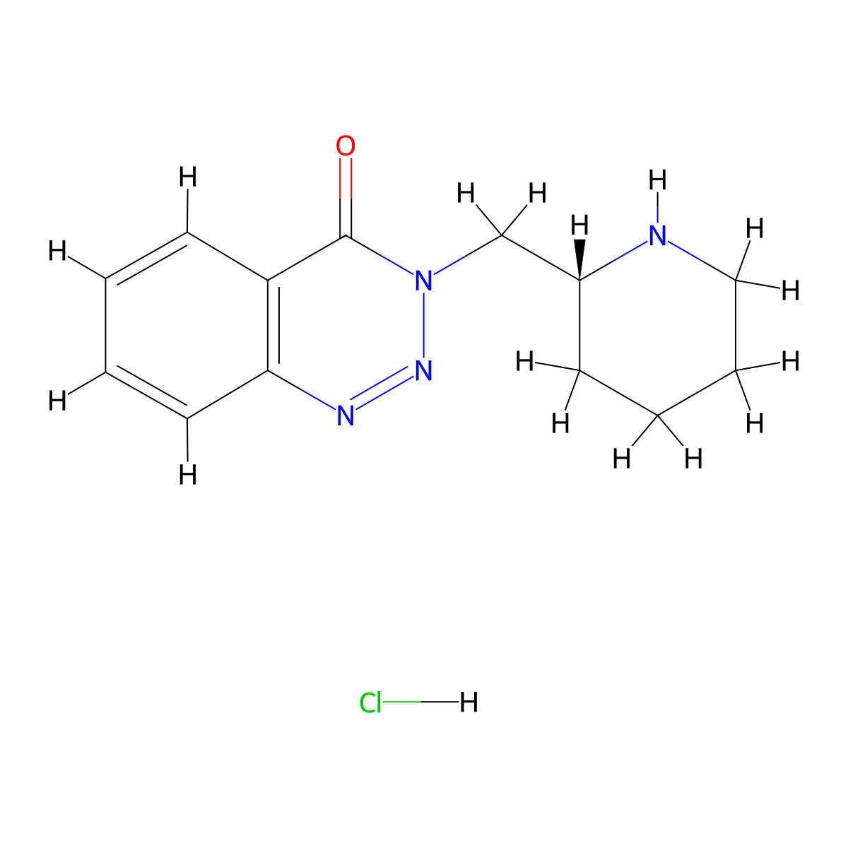 3-(R)-1-Piperidin-2-ylmethyl-3H-benzo[d][1,2,3]triazin-4-onehydrochloride molecular structure, CAS 1229622-68-7