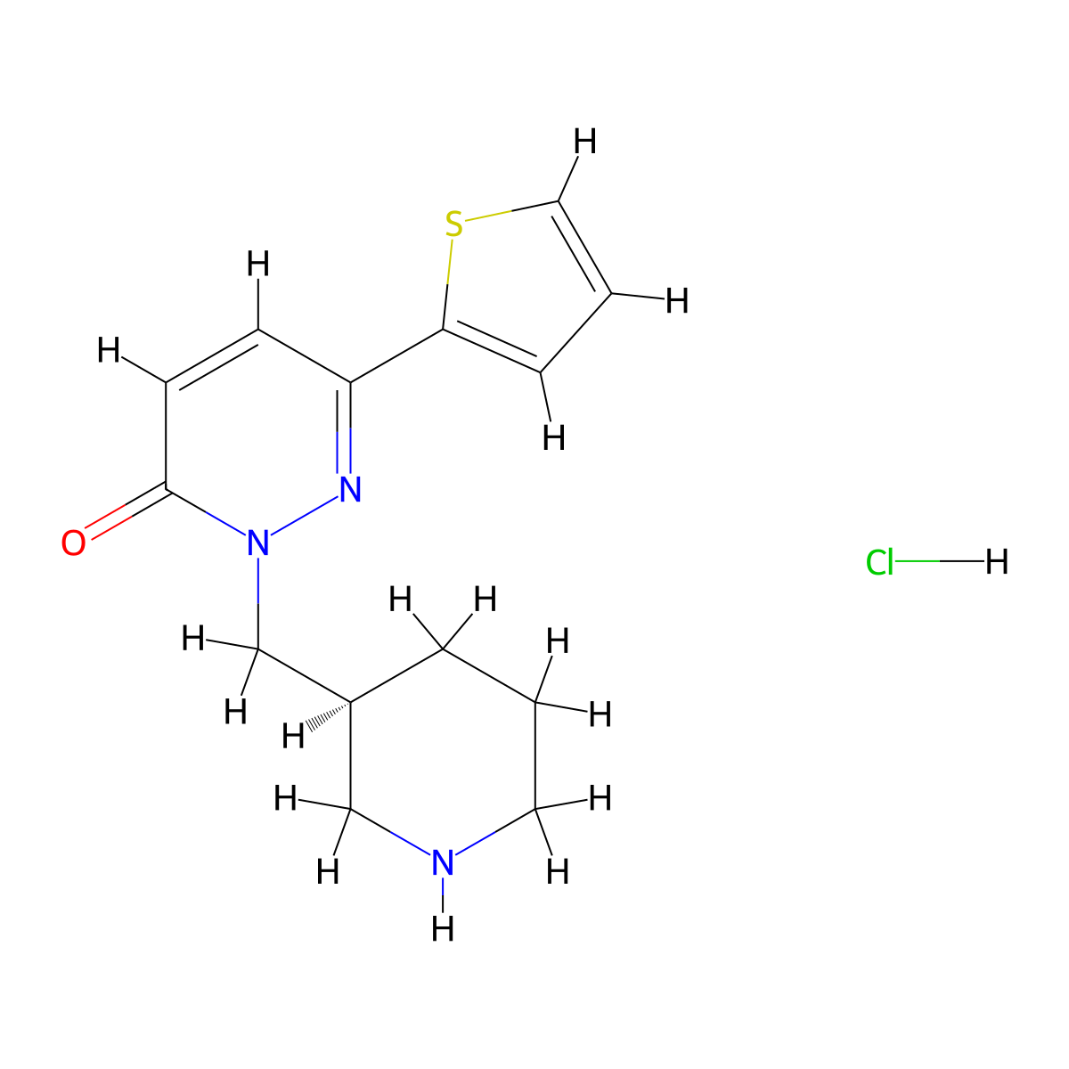 2-(S)-1-Piperidin-3-ylmethyl-6-thiophen-2-yl-2H-pyridazin-3-one hydrochloride molecular structure, CAS 1229622-69-8