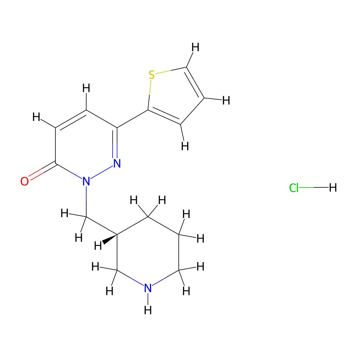 2-(R)-1-Piperidin-3-ylmethyl-6-thiophen-2-yl-2H-pyridazin-3-one hydrochloride molecular structure, CAS 1229622-70-1
