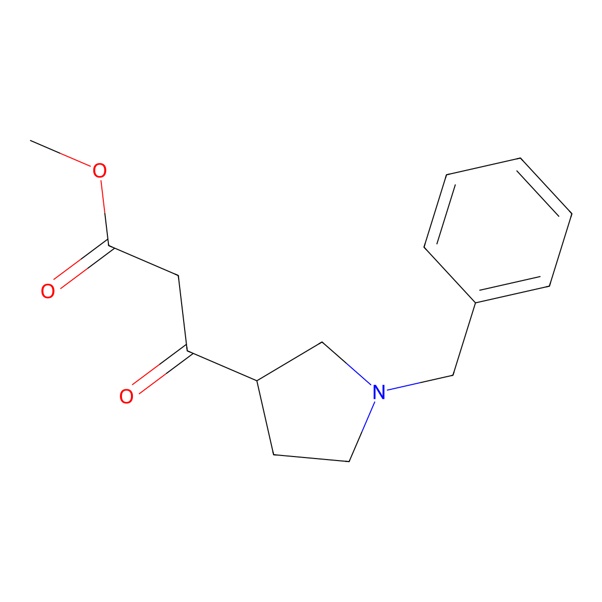 Methyl 3-(1-benzylpyrrolidin-3-yl)-3-oxopropanoate molecular structure, CAS 1229623-52-2