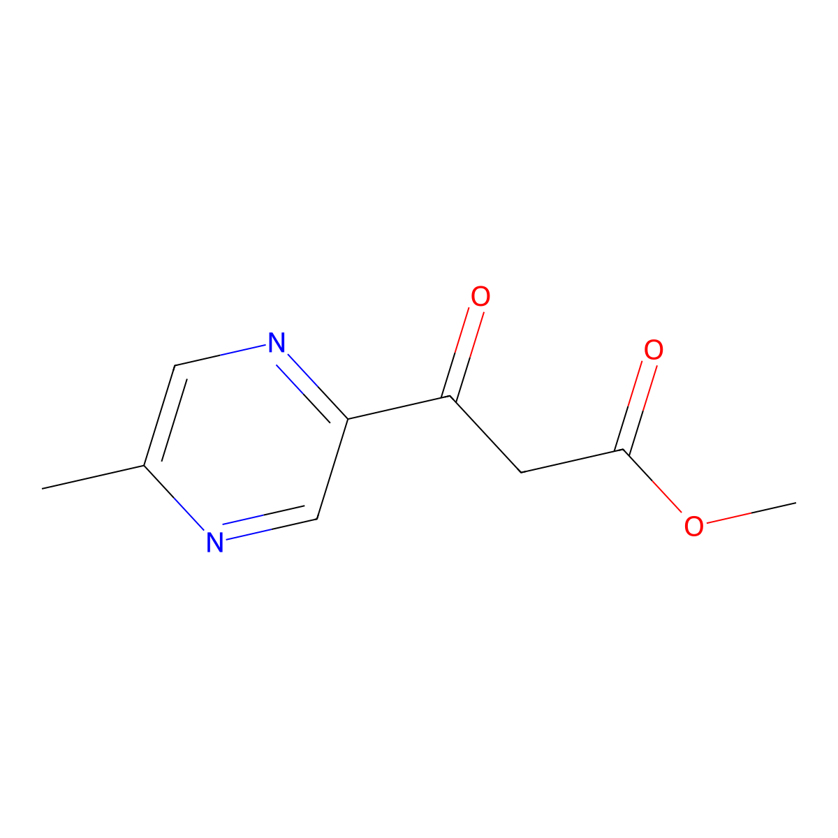 Methyl 3-(5-methylpyrazin-2-yl)-3-oxopropanoate molecular structure, CAS 1229623-67-9