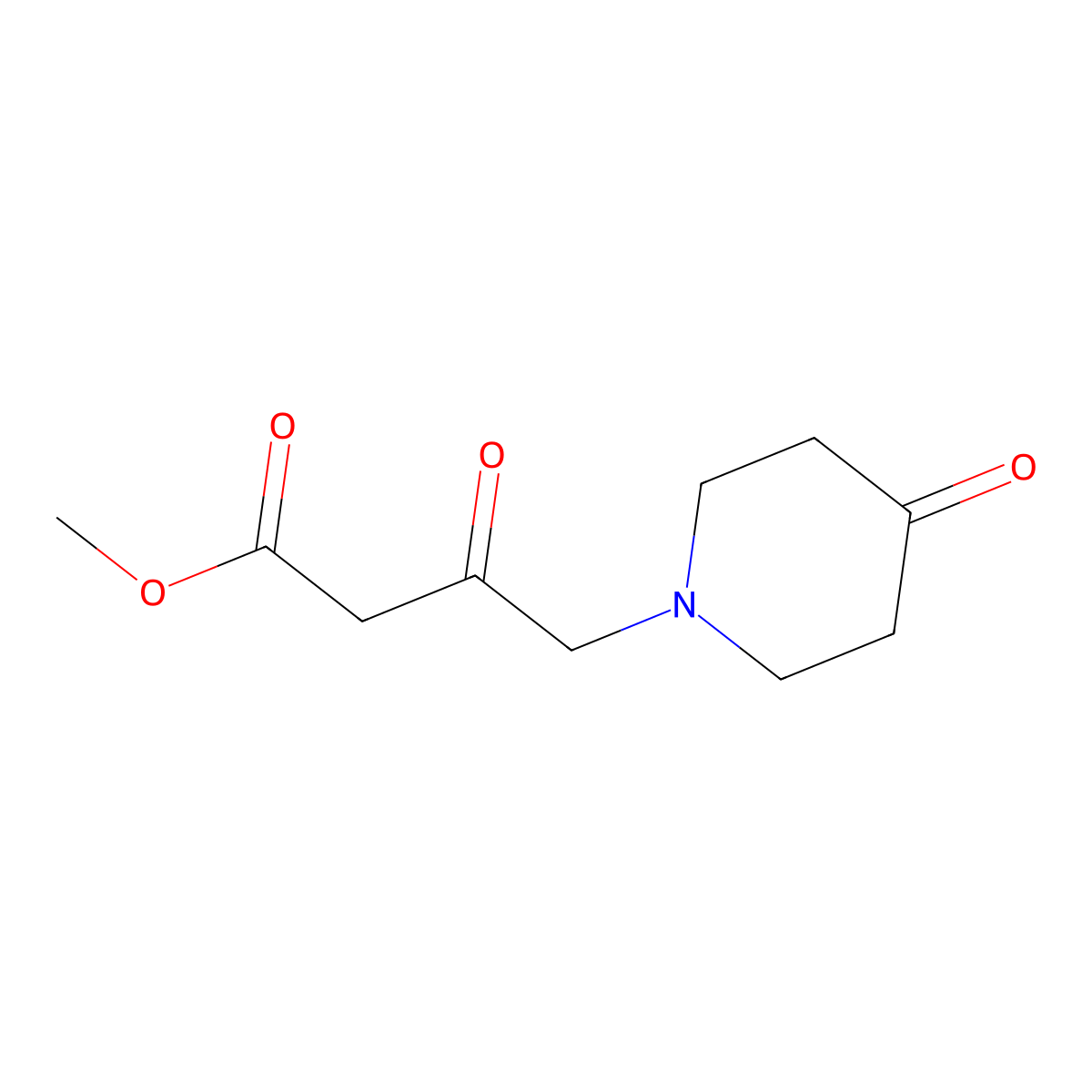 Methyl 3-oxo-4-(4-oxopiperidin-1-yl)butanoate molecular structure, CAS 1229623-75-9