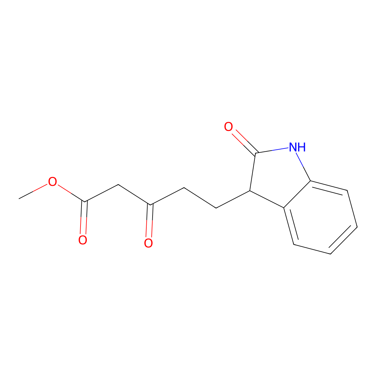 Methyl 3-oxo-5-(2-oxoindolin-3-yl)pentanoate molecular structure, CAS 1229623-82-8