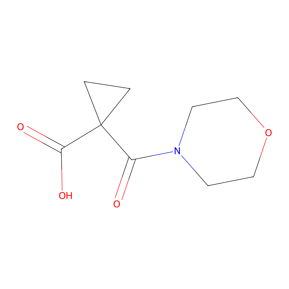 1-(Morpholine-4-carbonyl)cyclopropane-1-carboxylic acid molecular structure, CAS 1229623-90-8