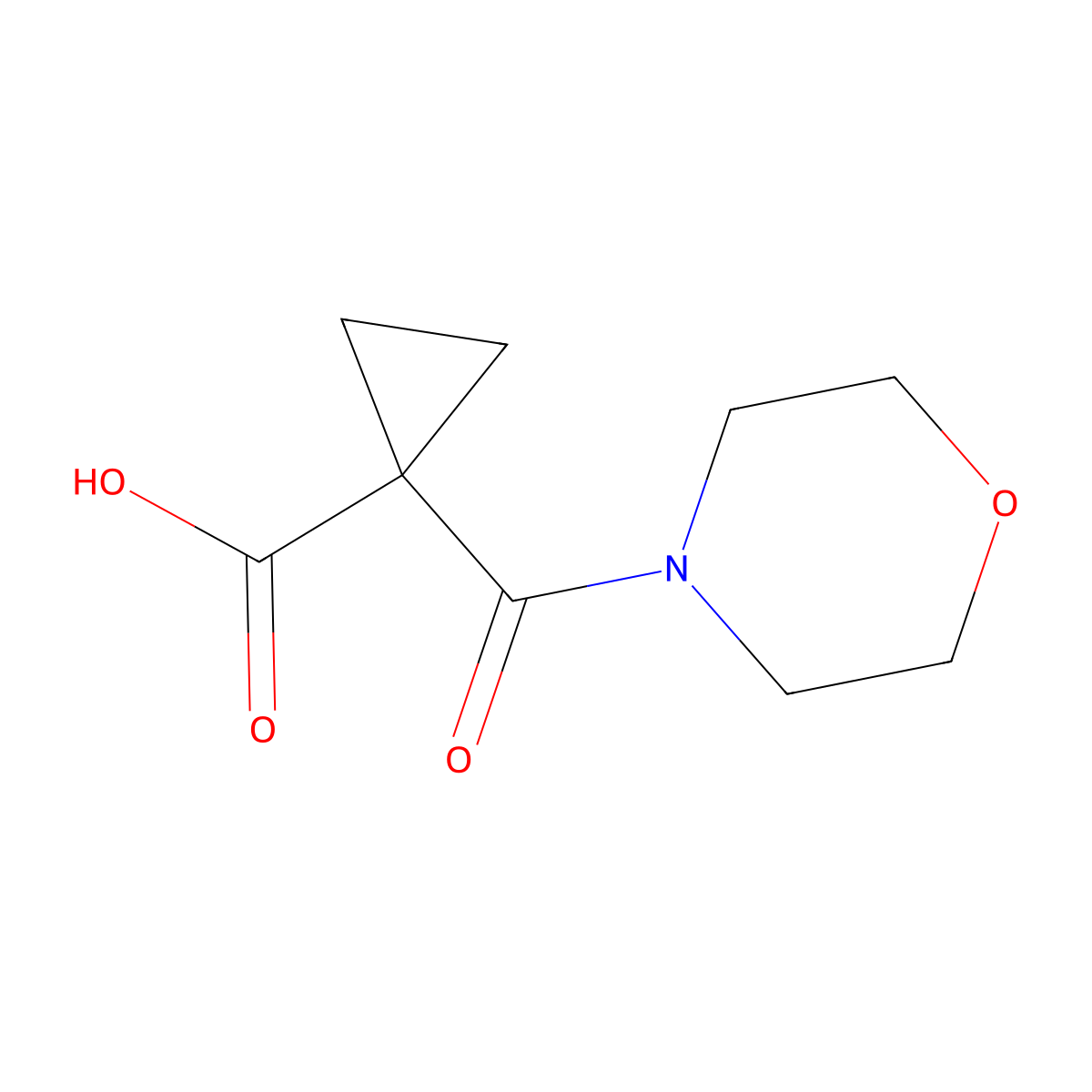 1-(Morpholine-4-carbonyl)cyclopropane-1-carboxylic acid molecular structure, CAS 1229623-90-8