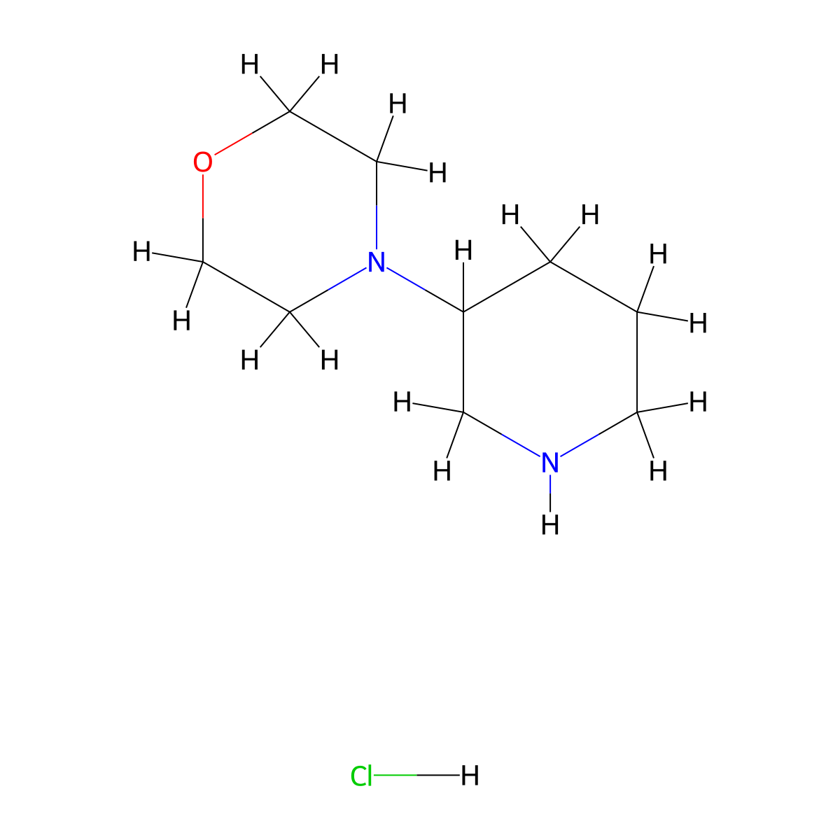 4-(Piperidin-3-yl)morpholine hydrochloride molecular structure, CAS 1229623-91-9