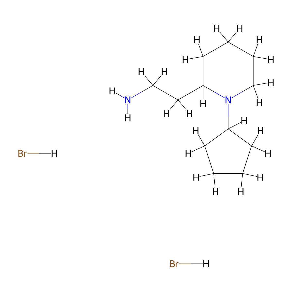 2-(1-Cyclopentyl-piperidin-2-yl)-ethylamine dihydrobromide molecular structure, CAS 1229623-94-2