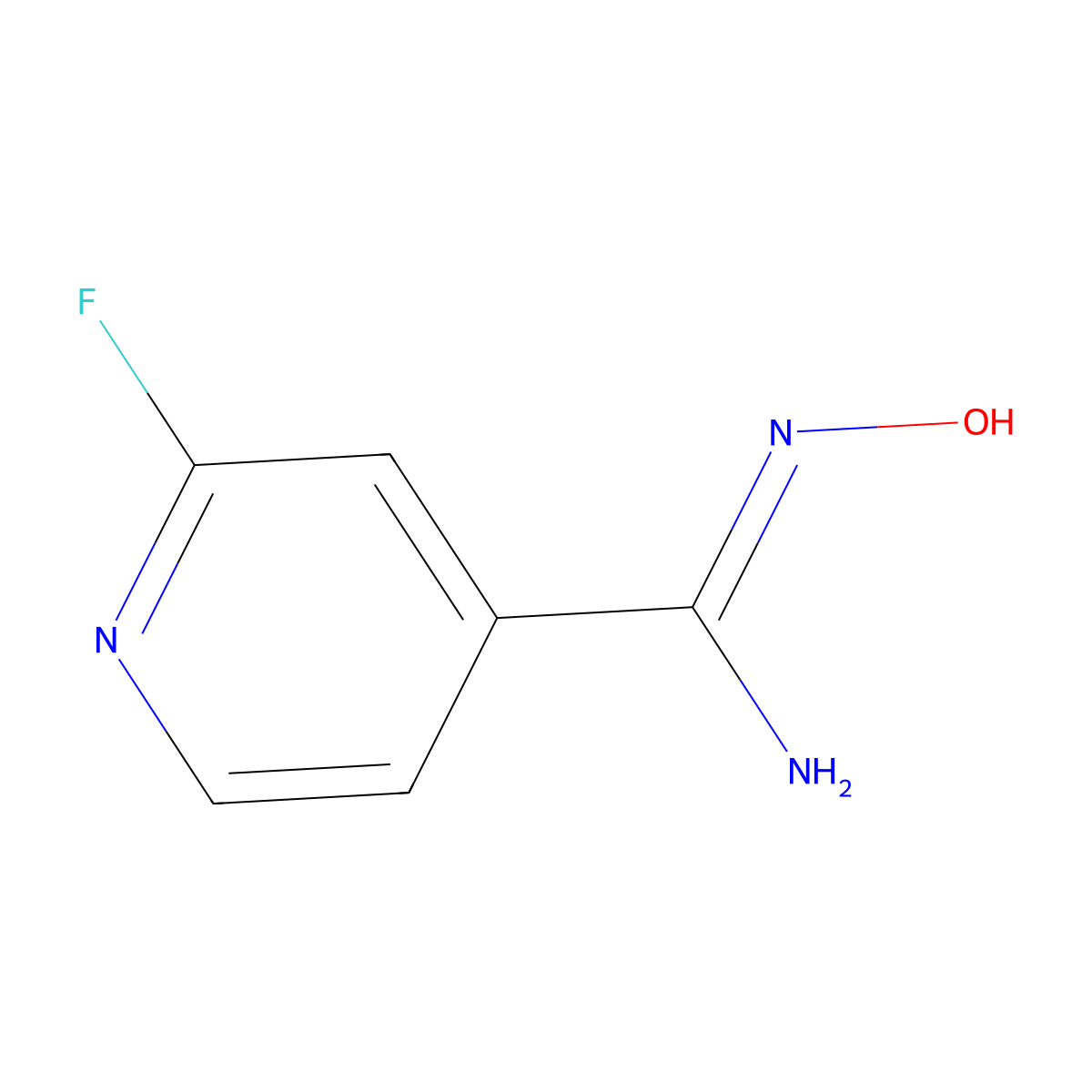 2-fluoro-N'-hydroxypyridine-4-carboximidamide molecular structure, CAS 1229624-21-8
