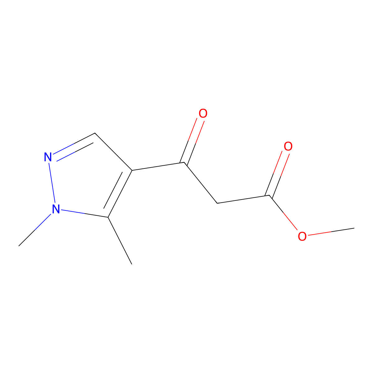 Methyl 3-(1,5-dimethyl-1H-pyrazol-4-yl)-3-oxopropanoate molecular structure, CAS 1229624-54-7