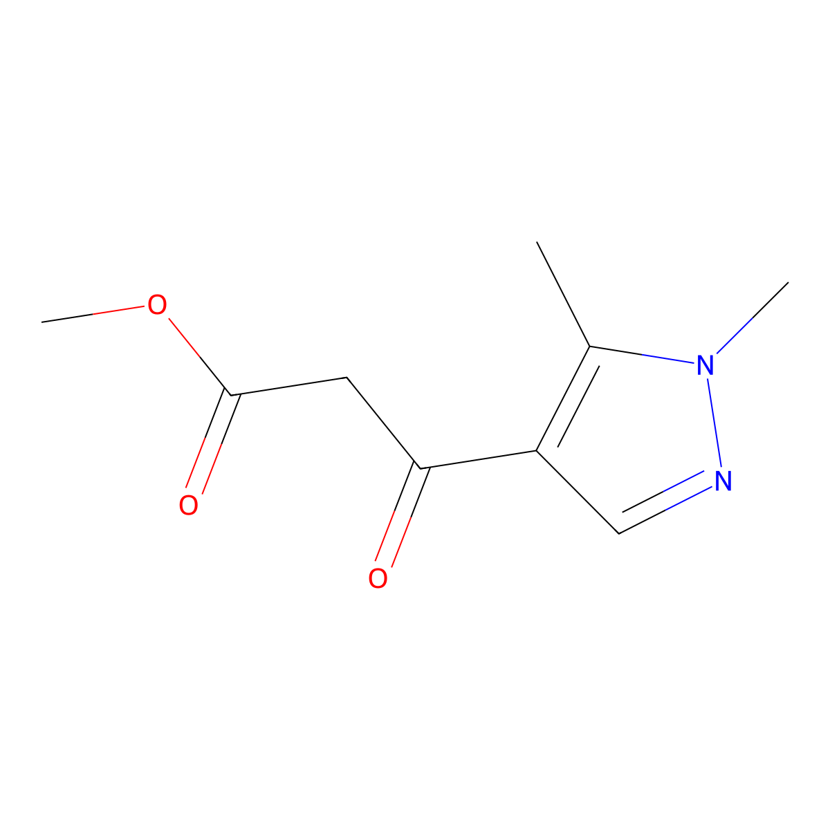 Methyl 3-(1,5-dimethyl-1H-pyrazol-4-yl)-3-oxopropanoate molecular structure, CAS 1229624-54-7