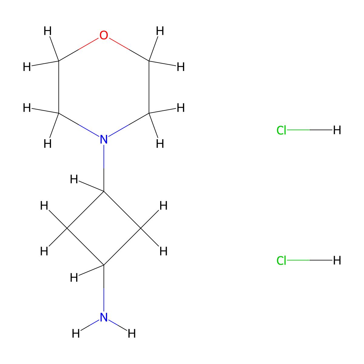 3-(Morpholin-4-yl)cyclobutan-1-amine dihydrochloride molecular structure, CAS 1229624-58-1