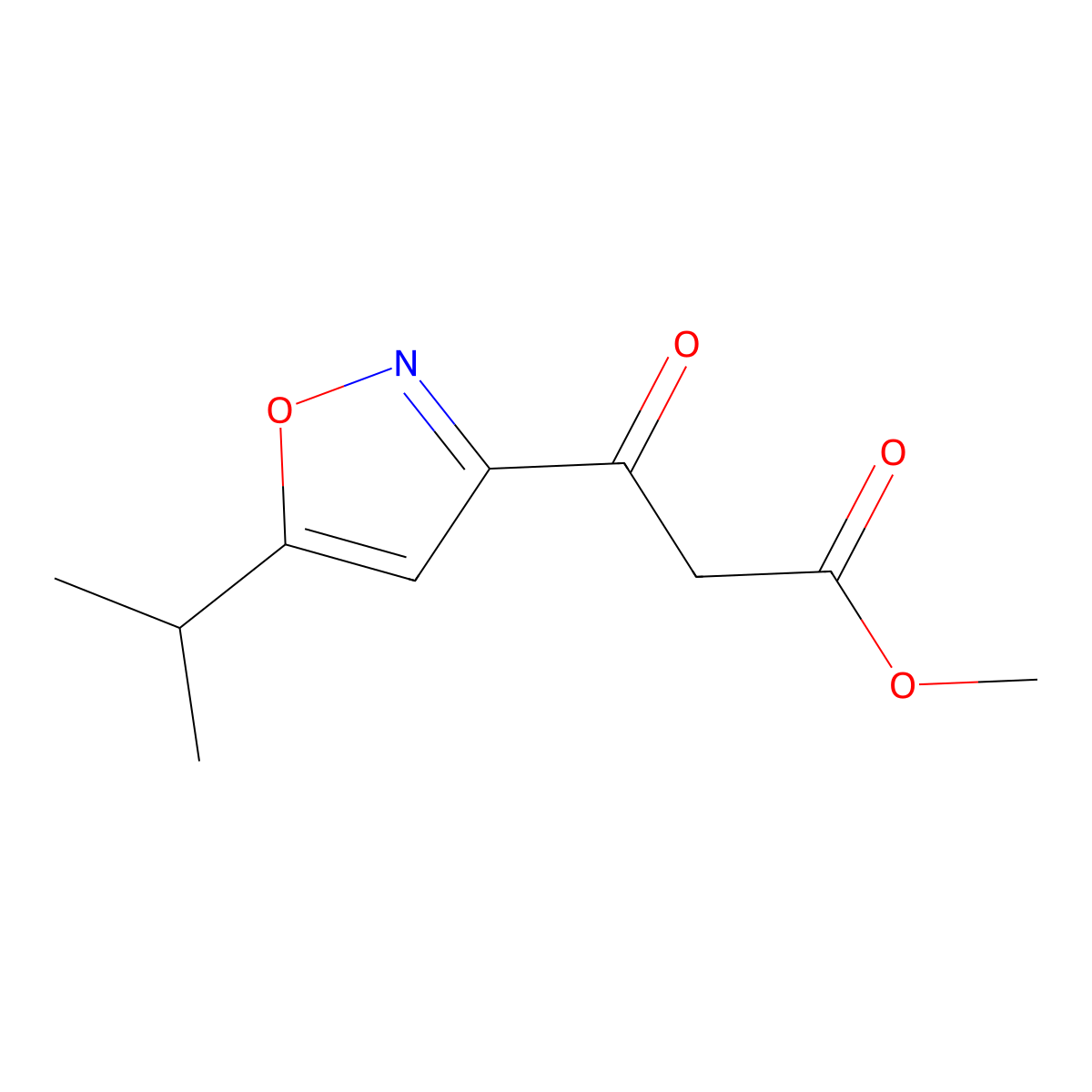 Methyl 3-(5-isopropylisoxazol-3-yl)-3-oxopropanoate molecular structure, CAS 1229624-70-7