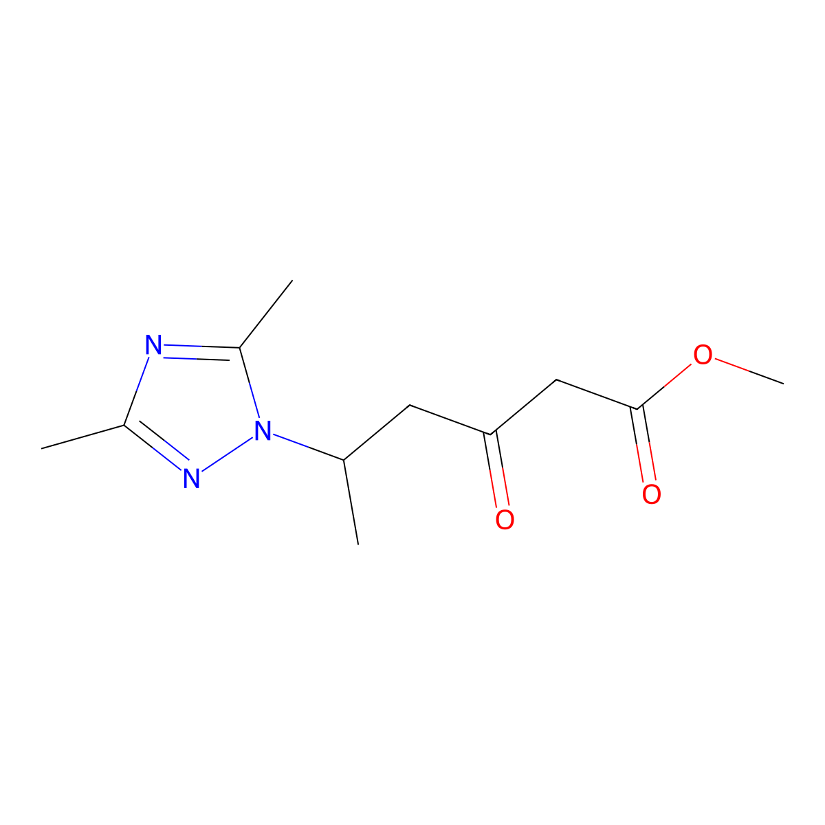 5-(3,5-Dimethyl-[1,2,4]triazol-1-yl)-3-oxo-hexanoic acid methyl ester molecular structure, CAS 1229624-75-2