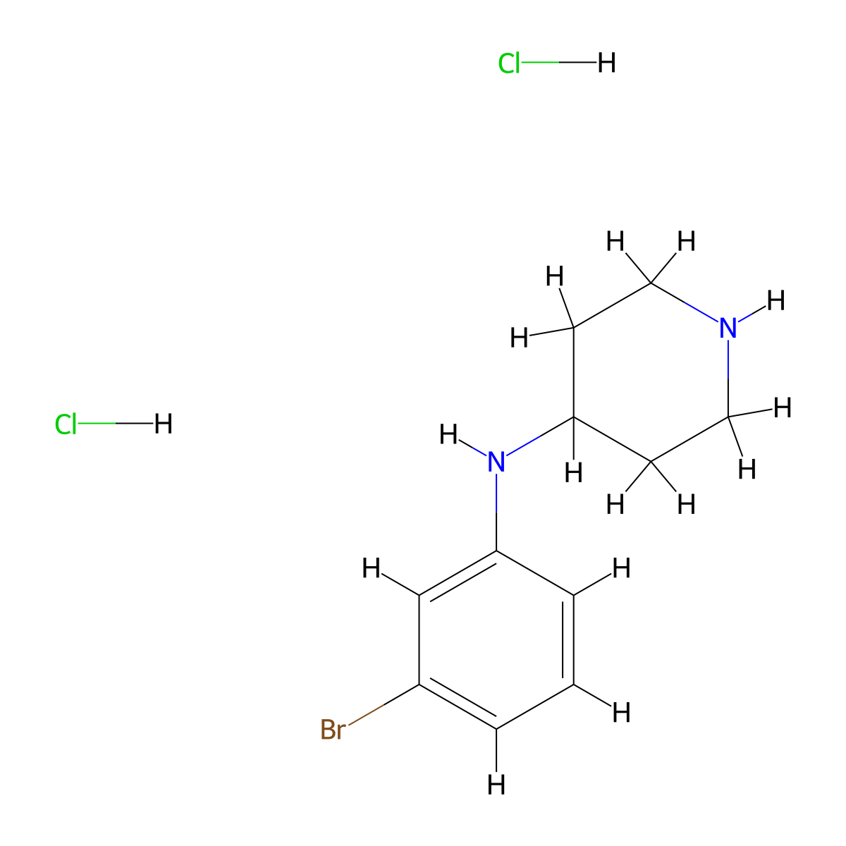N-(3-bromophenyl)piperidin-4-amine dihydrochloride molecular structure, CAS 1229624-95-6