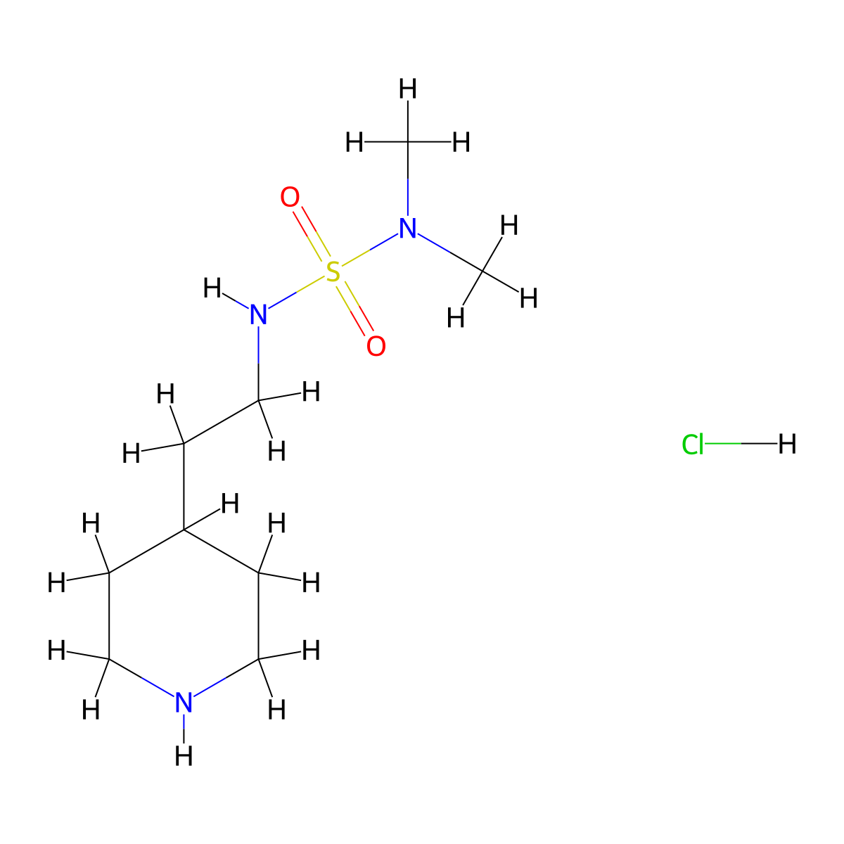 N,N-Dimethyl-N'-(2-piperidin-4-ylethyl)sulfamide hydrochloride molecular structure, CAS 1229625-25-5