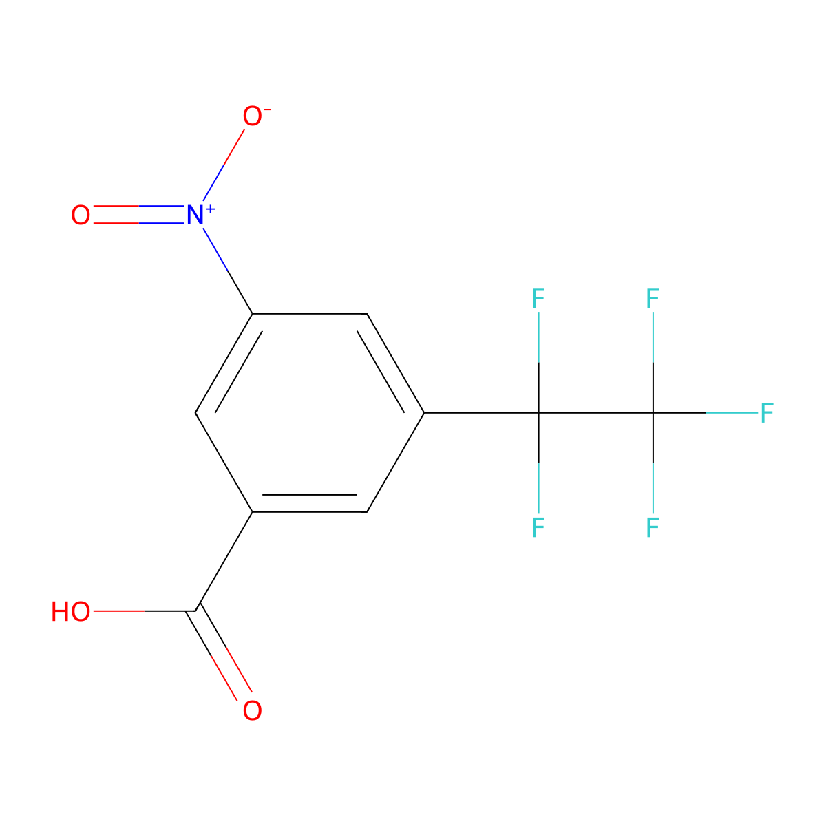 3-Nitro-5-(pentafluoroethyl)benzoic acid molecular structure, CAS 1229625-32-4