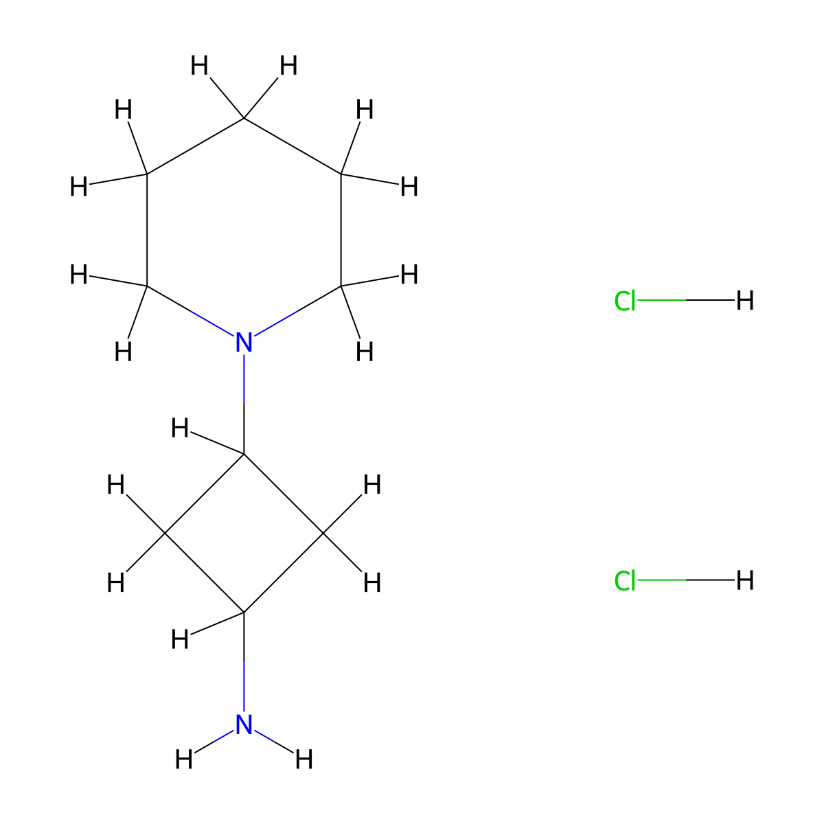 3-(Piperidin-1-yl)cyclobutan-1-amine dihydrochloride molecular structure, CAS 1229625-35-7