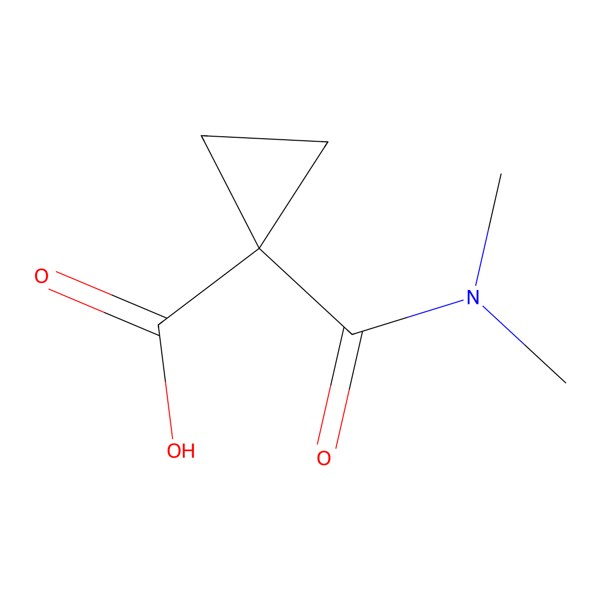 1-(Dimethylcarbamoyl)cyclopropane-1-carboxylic acid molecular structure, CAS 1229625-39-1
