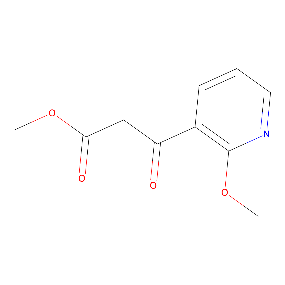 Methyl 3-(2-methoxypyridin-3-yl)-3-oxopropanoate molecular structure, CAS 1229625-42-6