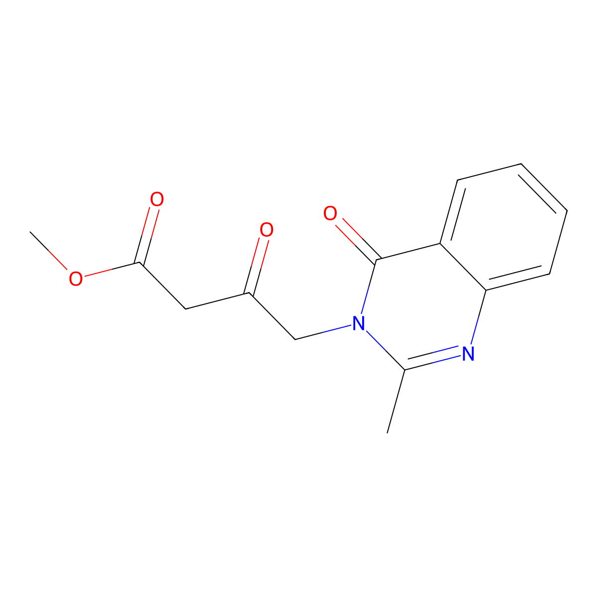 Methyl 4-(2-methyl-4-oxoquinazolin-3(4H)-yl)-3-oxobutanoate molecular structure, CAS 1229626-89-4