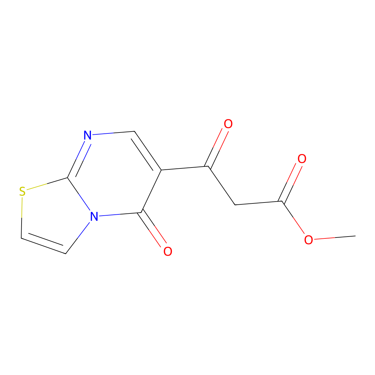 3-Oxo-3-(5-oxo-5H-thiazolo[3,2-a]pyrimidin-6-yl)-propionic acid methyl ester molecular structure, CAS 1229626-91-8