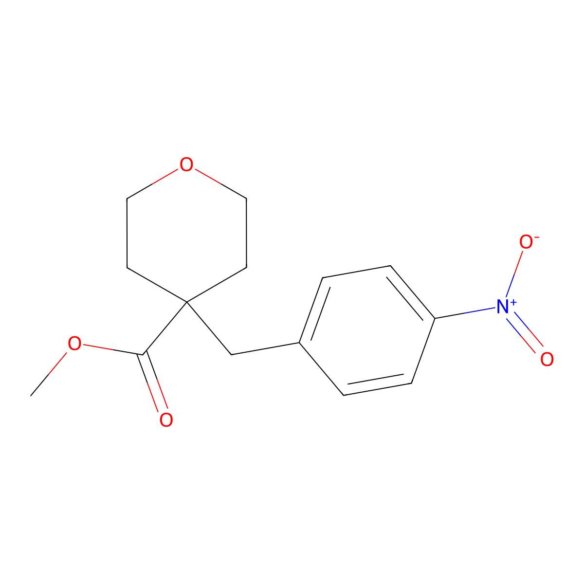 4-(4-Nitro-benzyl)-tetrahydro-pyran-4-carboxylic acid methyl ester molecular structure, CAS 1229626-92-9