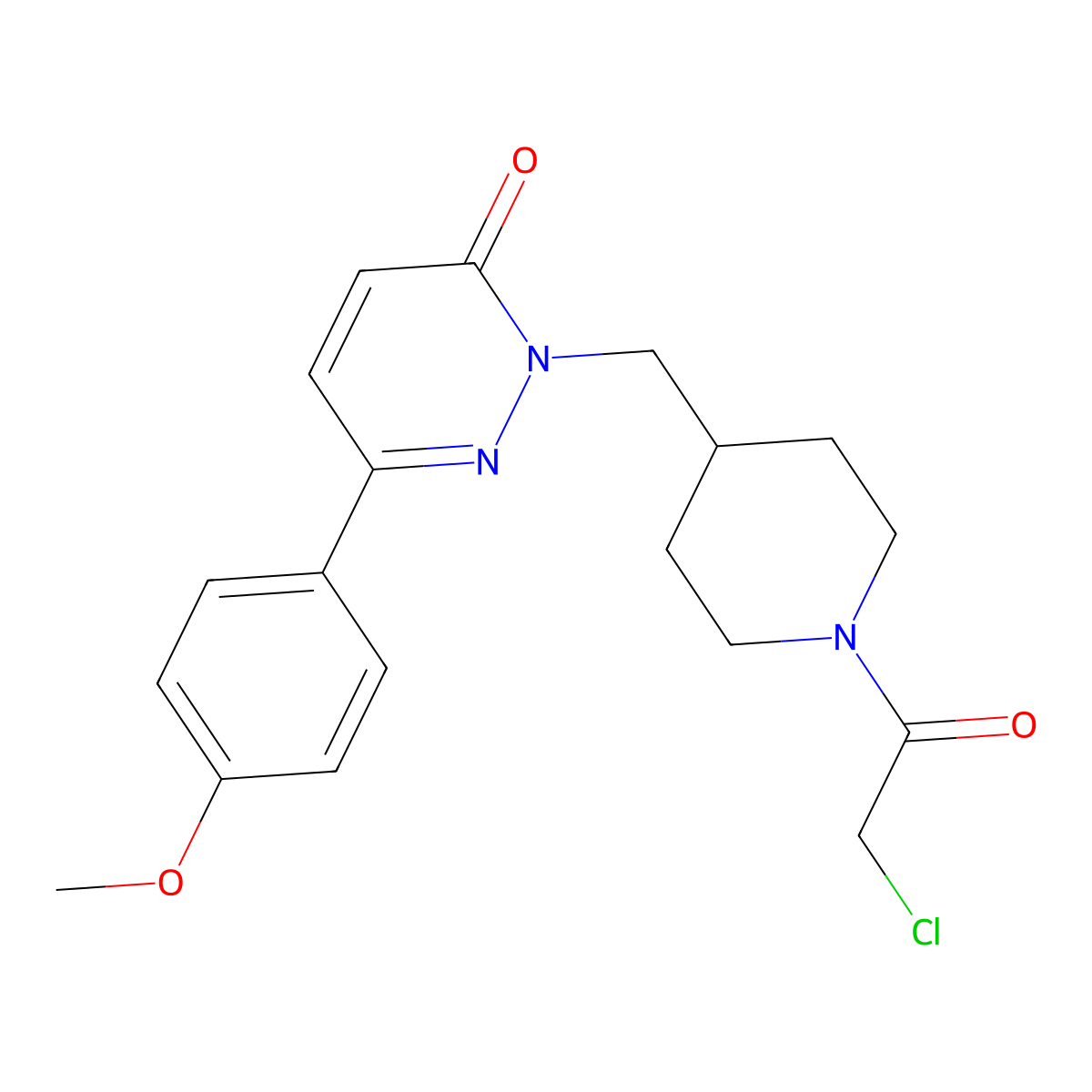 2-((1-(2-Chloroacetyl)piperidin-4-yl)methyl)-6-(4-methoxyphenyl)pyridazin-3(2H)-one molecular structure, CAS 1229626-96-3