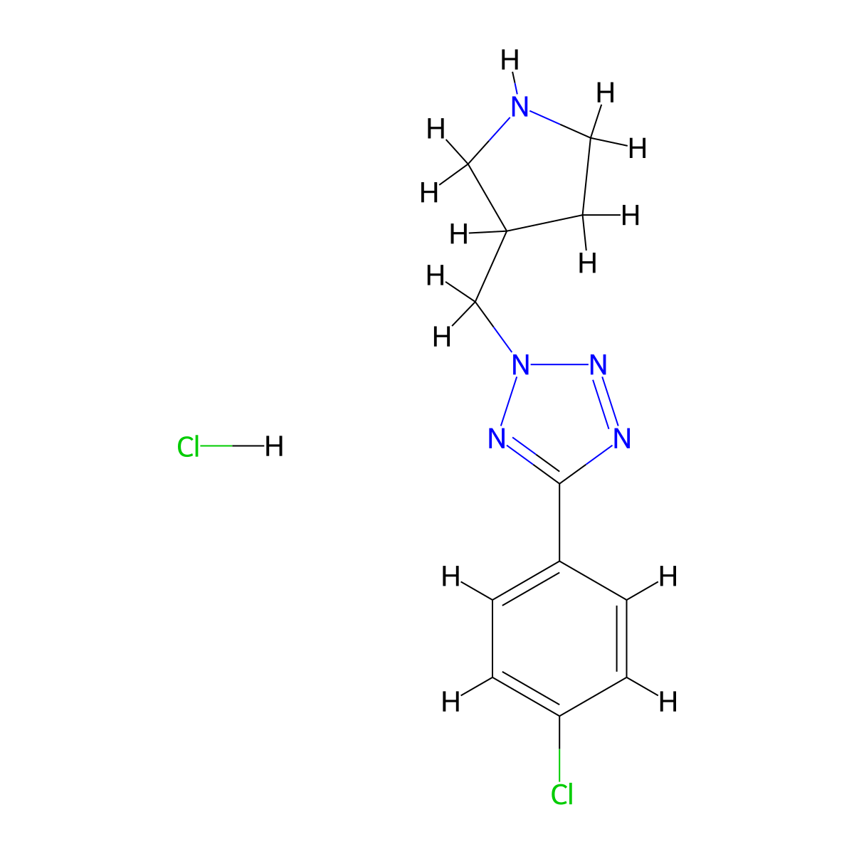 5-(4-Chloro-phenyl)-2-pyrrolidin-3-ylmethyl-2H-tetrazole hydrochloride molecular structure, CAS 1229627-01-3