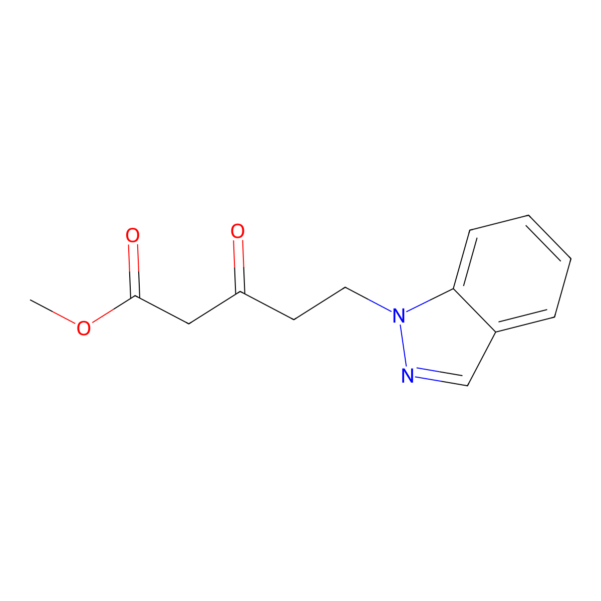 Methyl 5-(1H-indazol-1-yl)-3-oxopentanoate molecular structure, CAS 1229627-06-8