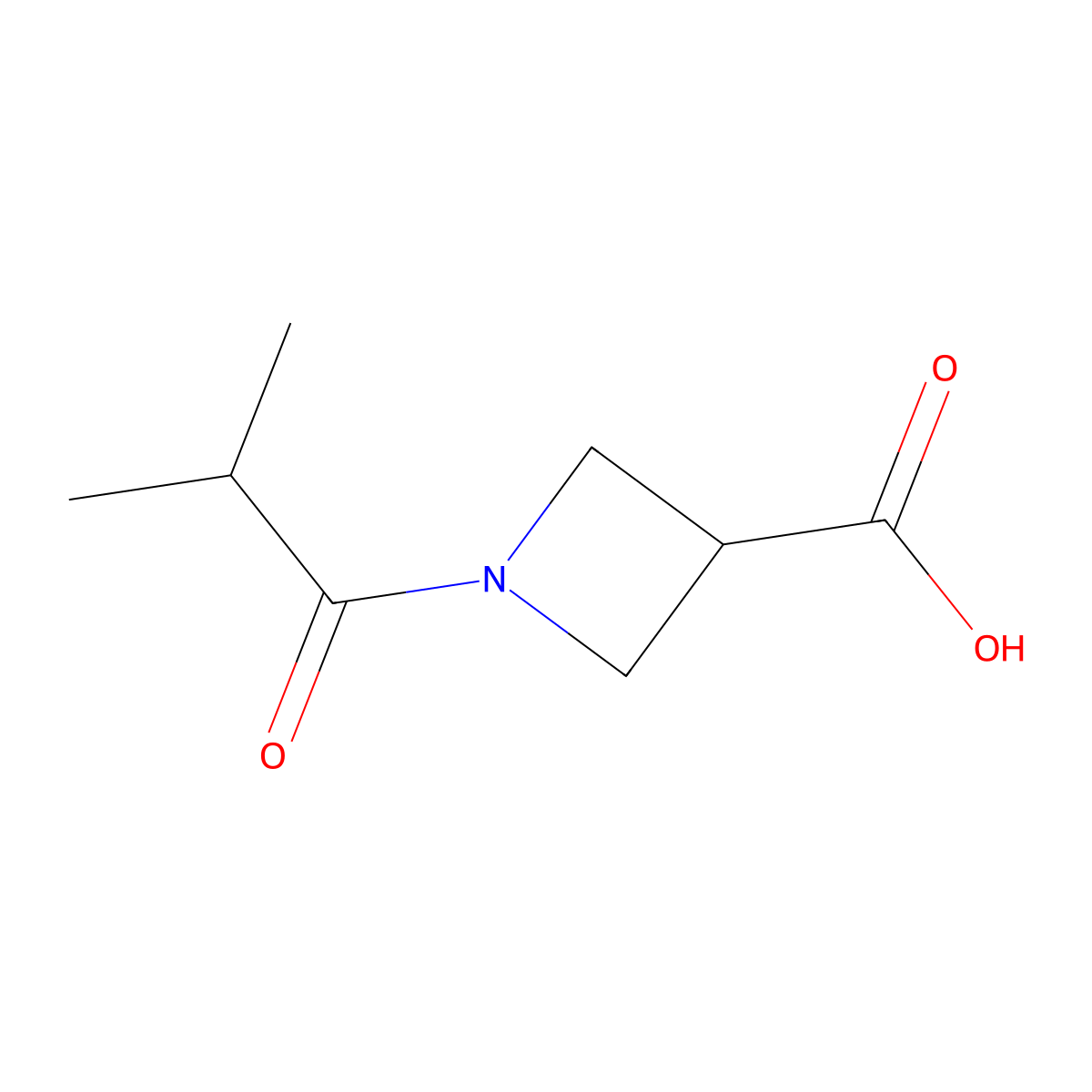 1-(2-Methylpropanoyl)azetidine-3-carboxylic acid molecular structure, CAS 1229627-19-3