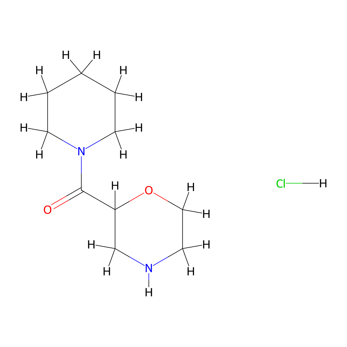 Morpholin-2-yl-piperidin-1-yl-methanone hydrochloride molecular structure, CAS 1229627-38-6