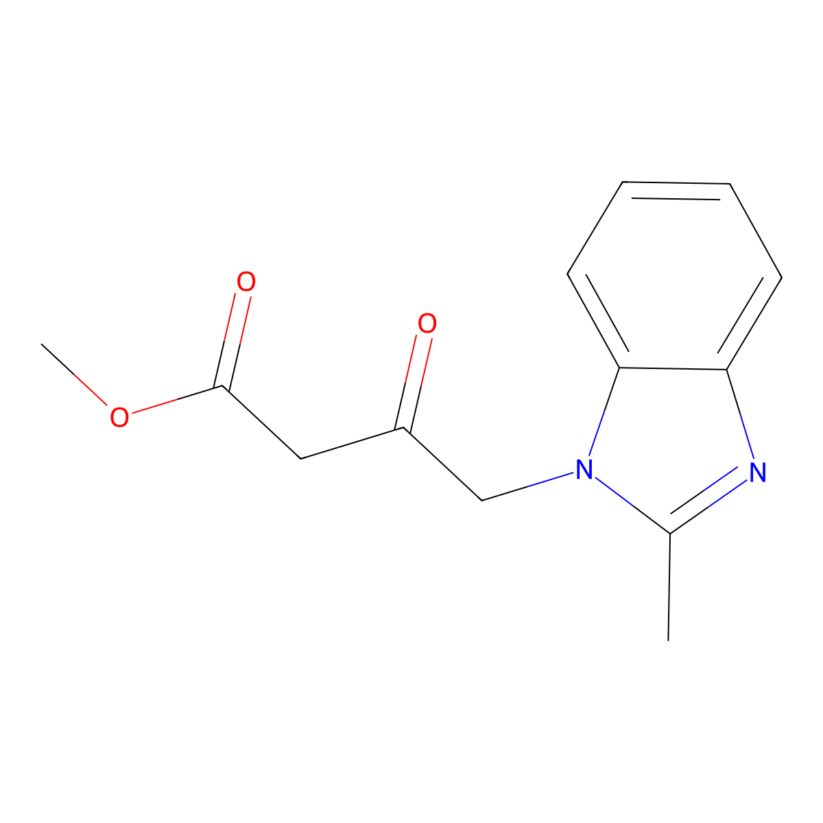 4-(2-Methyl-benzoimidazol-1-yl)-3-oxo-butyric acid methyl ester molecular structure, CAS 1229627-39-7