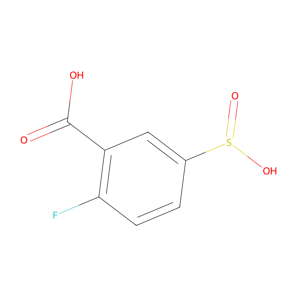 2-Fluoro-5-sulfinobenzoic acid molecular structure, CAS 1229627-84-2