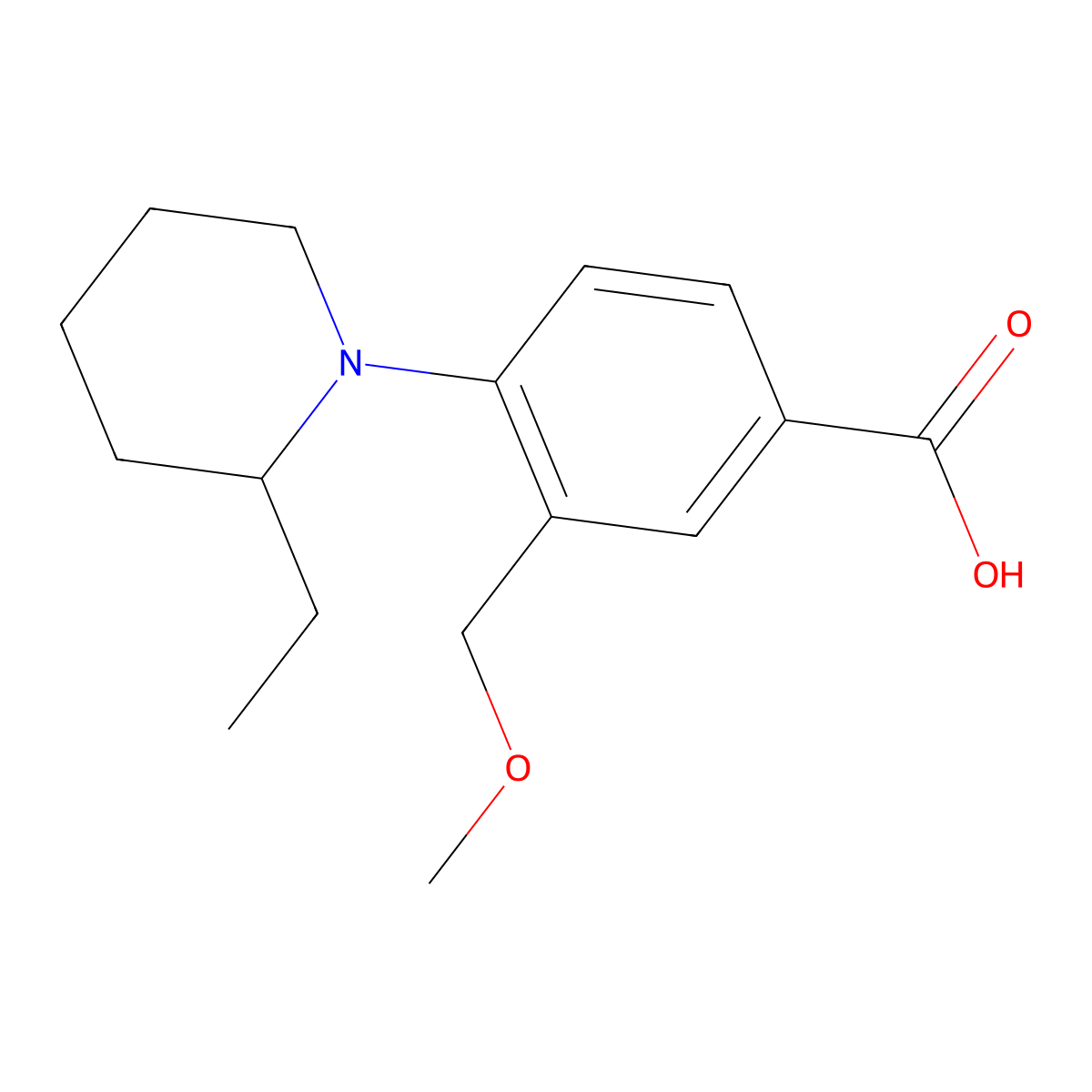 4-(2-Ethylpiperidin-1-YL)-3-(methoxymethyl)benzoic acid molecular structure, CAS 1229645-67-3