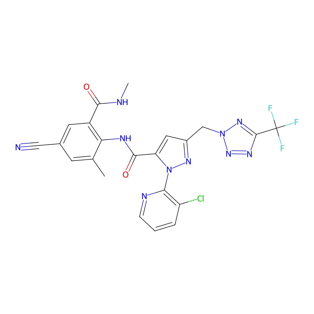 Tetraniliprole molecular structure, CAS 1229654-66-3