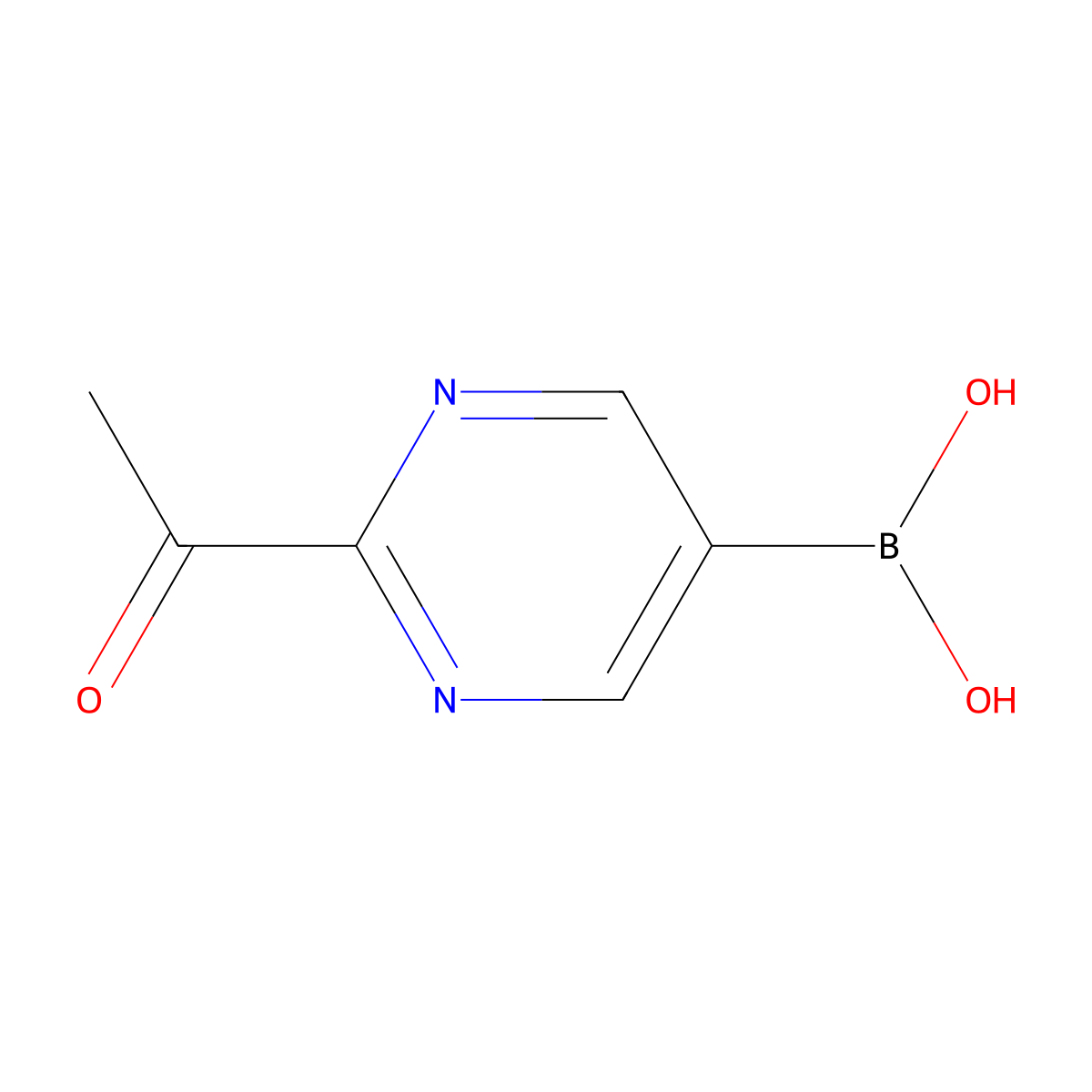 (2-Acetylpyrimidin-5-YL)boronic acid molecular structure, CAS 1229672-57-4