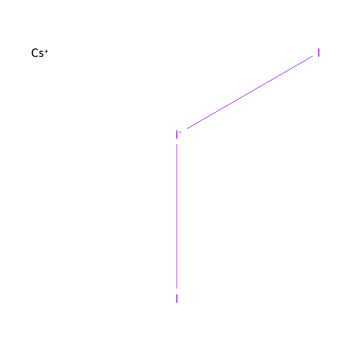Caesium triiodide molecular structure, CAS 12297-72-2