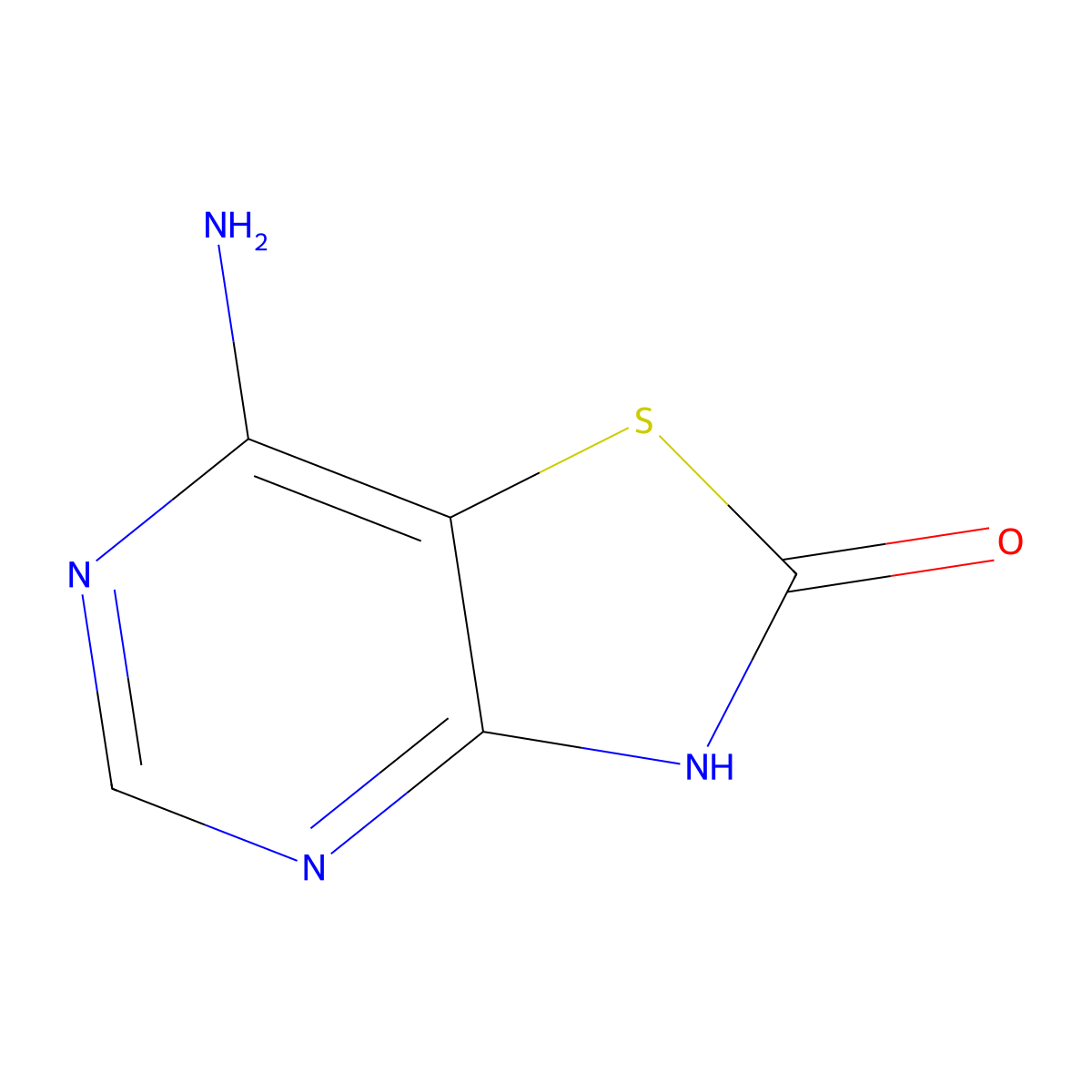 7-Aminothiazolo[4,5-d]pyrimidin-2(3H)-one molecular structure, CAS 122970-56-3